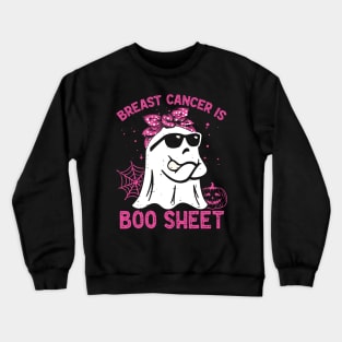 Breast Cancer Is Boo Sheet Breast Cancer Warrior Halloween Crewneck Sweatshirt